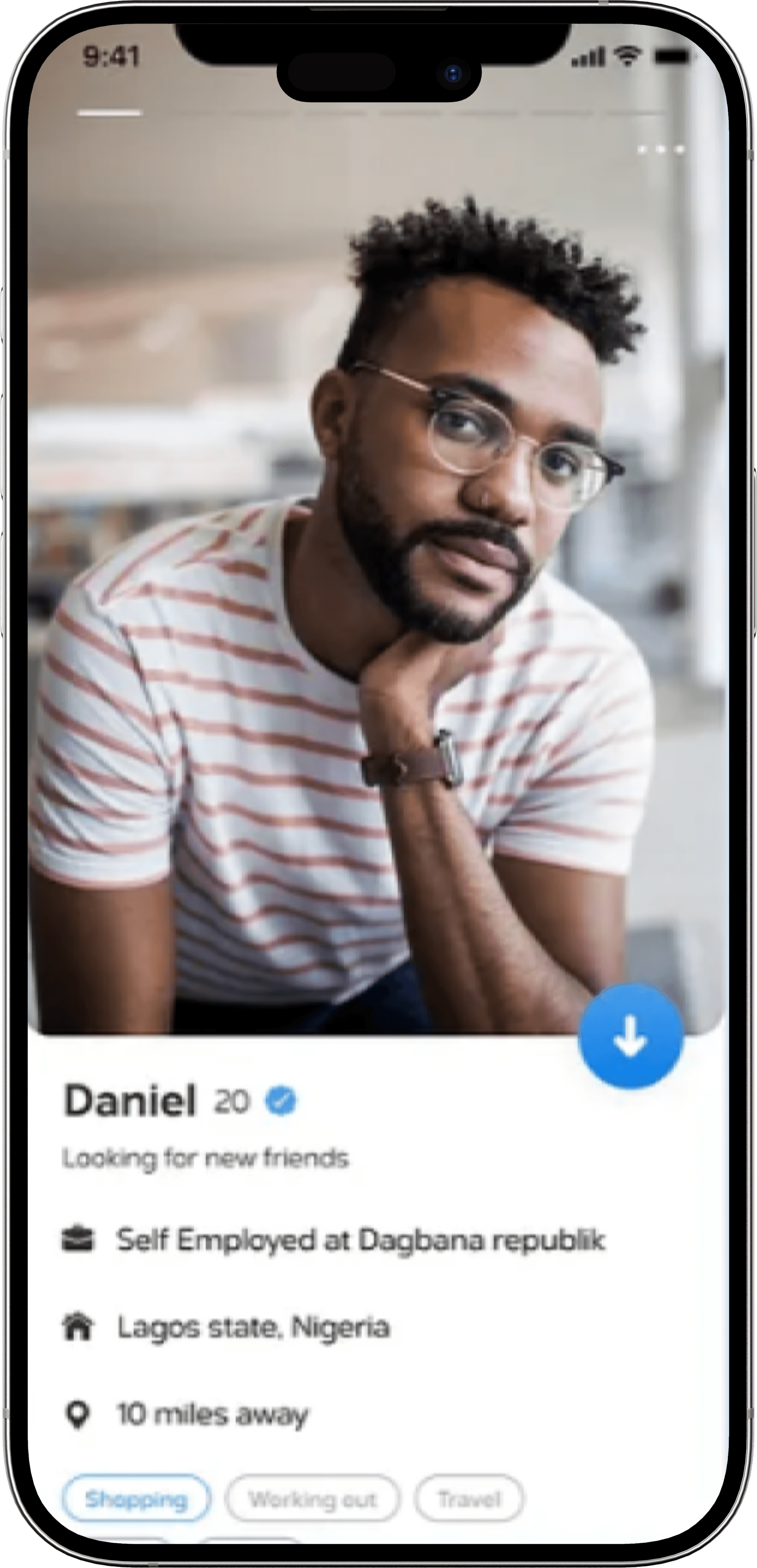 Swiping on a dating profile