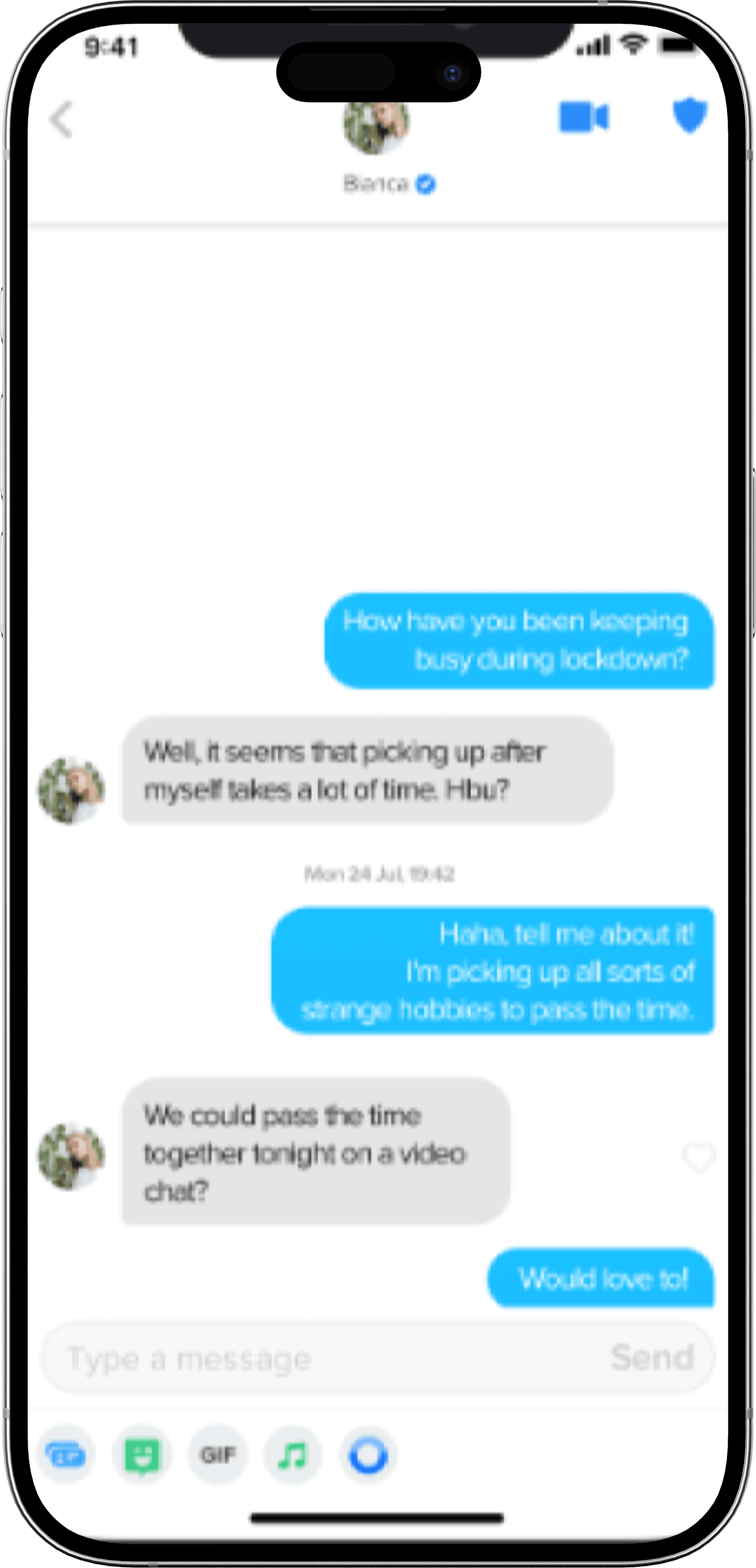 Texting after matching